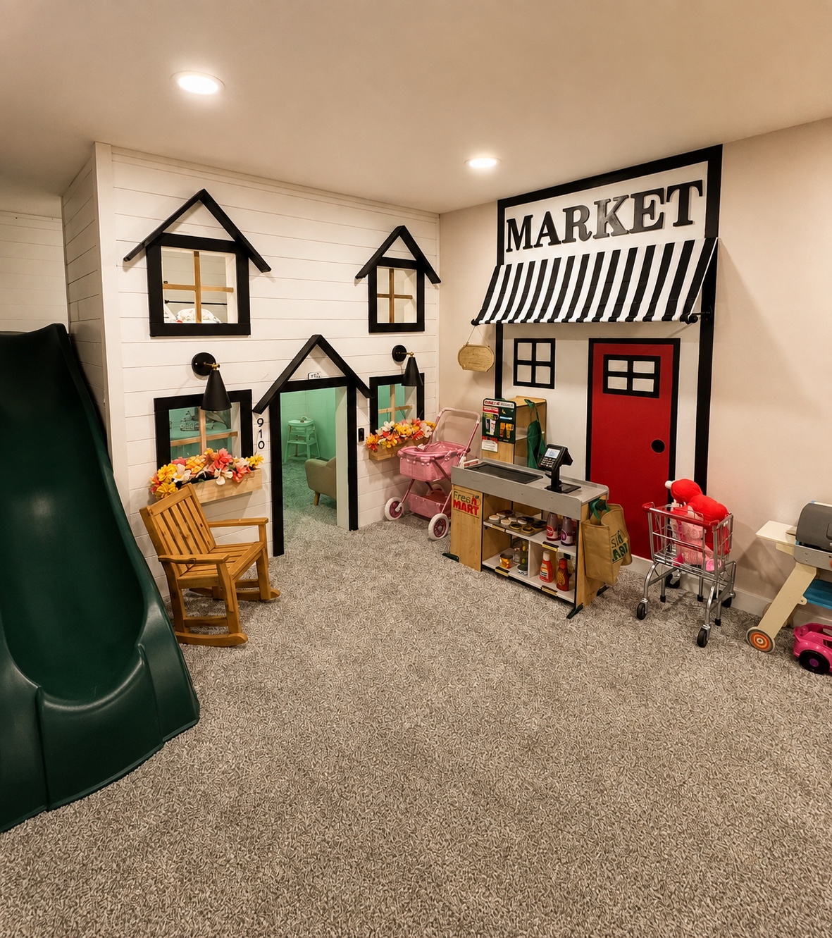 Before and after comparison for Custom Two-Story Kids’ Playhouse