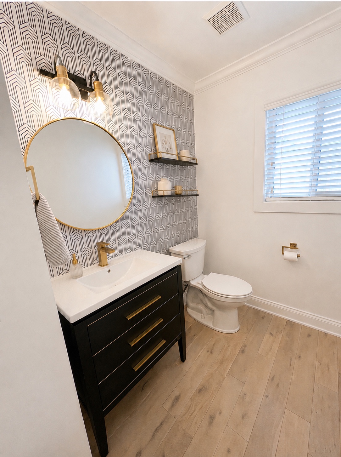Before and after comparison for Half Bath Remodel