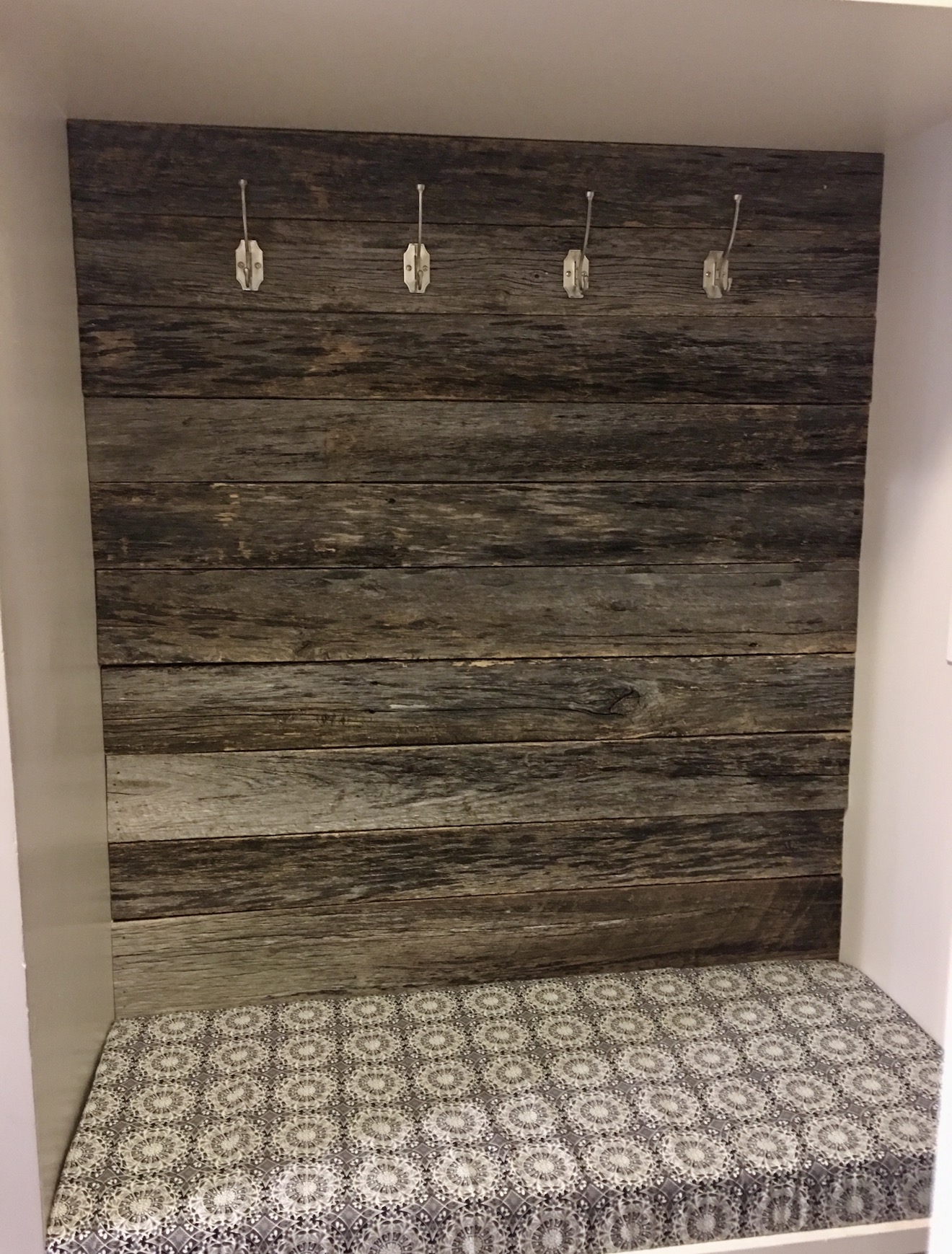 Before and after comparison for Mudroom Drop-Zone Transformation